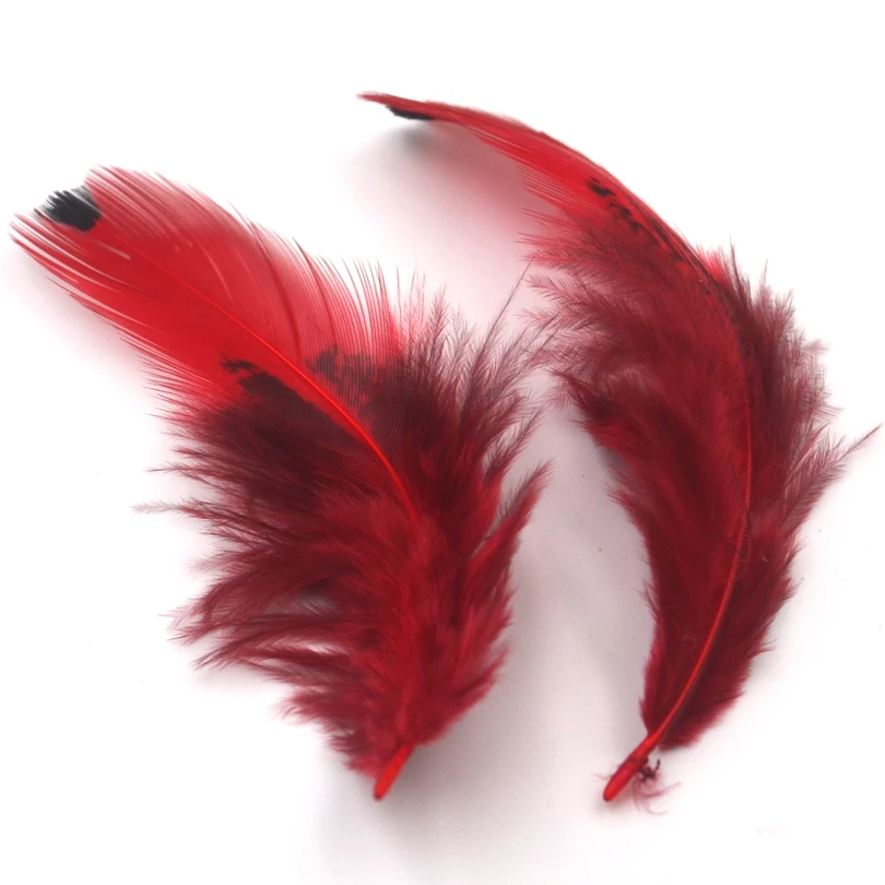 MNFT 50 unids/lote de plumas de faisán rojo Natural con Material de atado de moscas de punto grande para Señuelos de Pesca de longitud de aproximadamente 4-8cm - imagen 2