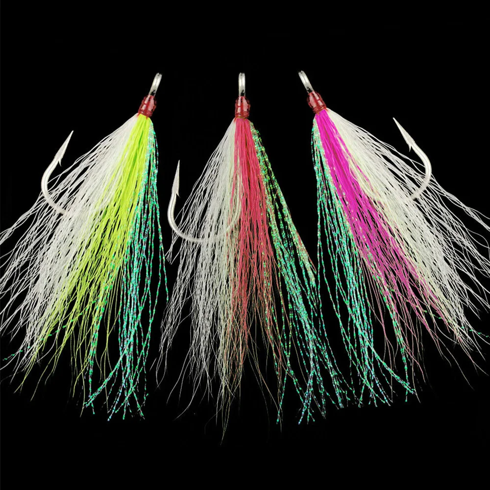Hyaena-anzuelos de pesca de 5 piezas, cebos de pesca de agua salada, accesorios de aparejo de cebo