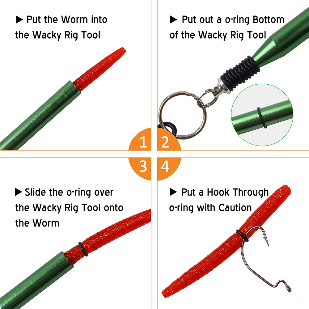 Hyaena 50 piezas de aparejos de pesca negros Wacky Soft Baits gusano herramienta Wacky O-Anillos para Wacky Rigging Plastic Senko los gusanos - imagen 4