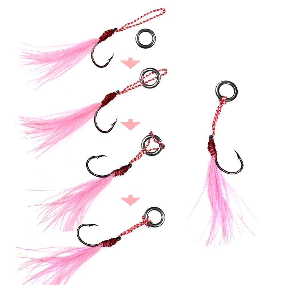 Bimoo 100 unids/bolsa anillo sólido de pesca pulido anillo de señuelo de pesca de acero inoxidable accesorios de pesca señuelo de alta resistencia anillo de Jigging - imagen 5