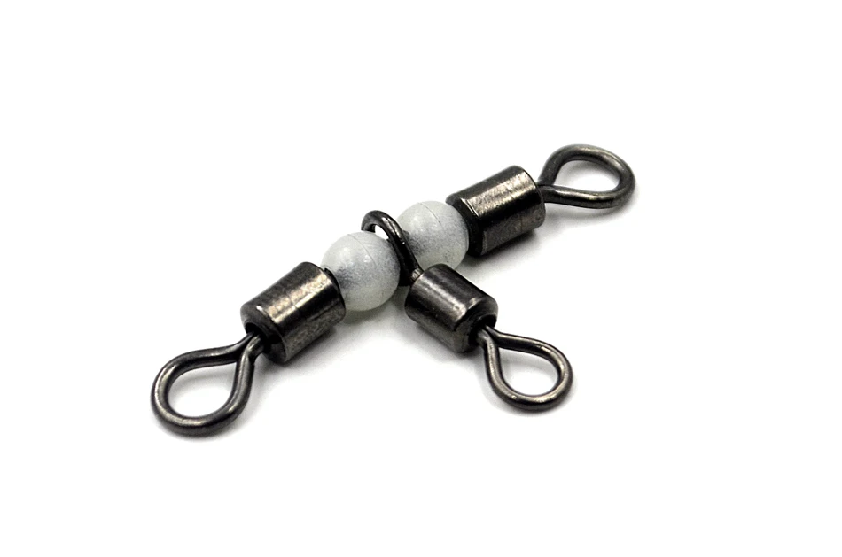 MNFT Paquete de eslabones triples con cuentas brillantes, conector giratorios de aparejos de pesca, accesorio de aparejos de pesca giratorios trigeminales, 1 paquete - imagen 3