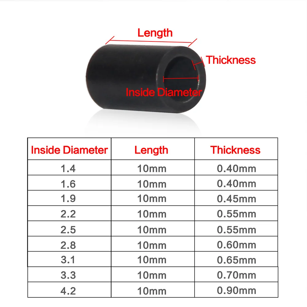 Shaddock Fishing 50 unids/bolsa tubo de pesca de cobre redondo negro mate tubo de alambre de pesca mangas de engarzado accesorios de línea de conector - imagen 2
