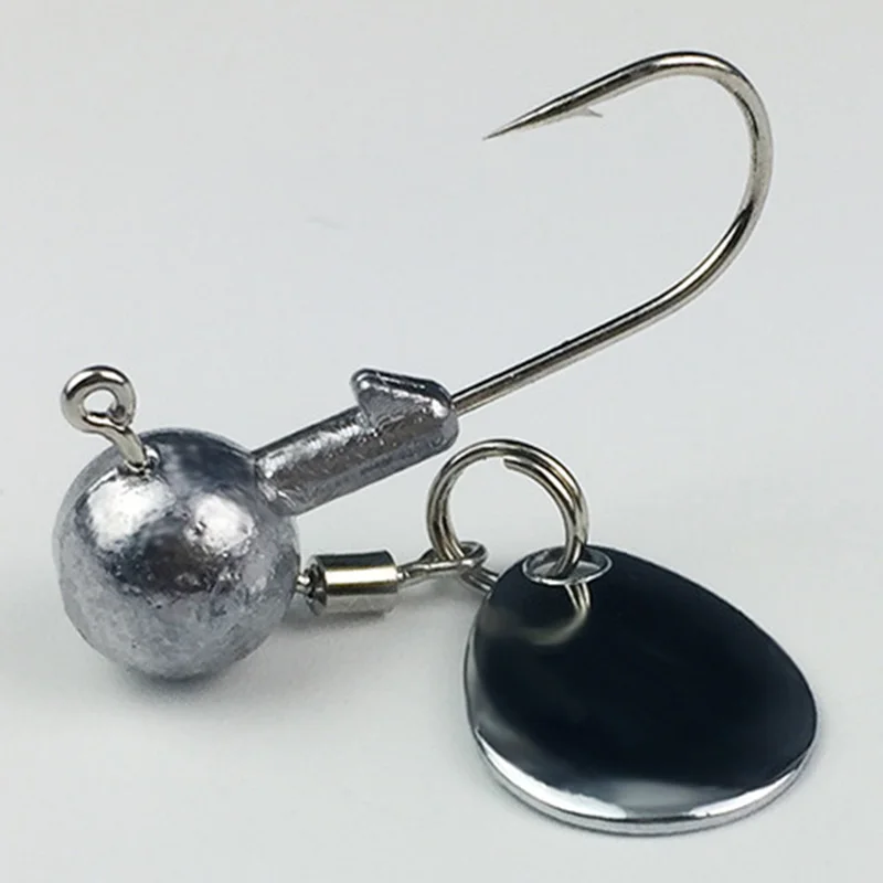 Anzuelos de pesca giratorios con cabeza giratoria, cebos de lentejuelas de Metal, Wobbler, aparejos de pesca, 2g, 4g, 5 unids/lote, FA-067 - imagen 4