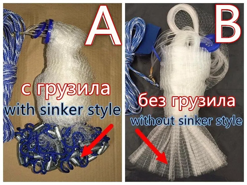 Red de pesca de 1,2-3,6 m con plomo ni sin plomo, redes fundidas de EE. UU., lanzamiento manual de agua, red de peces con mosca, herramienta de rejilla pequeña - imagen 2