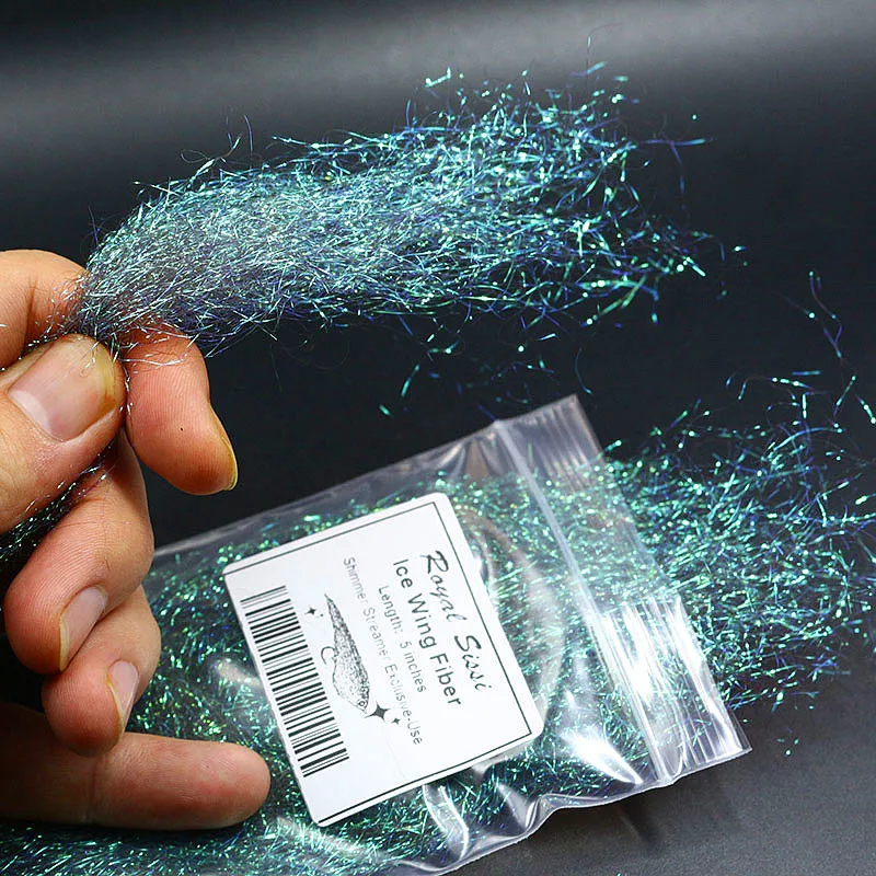 Material de atado de moscas en 7 colores, ala de hielo de 5 "de largo, fibra sintética Dub, baitfish stearmer, flecos, ala de hielo ultrafina - imagen 3