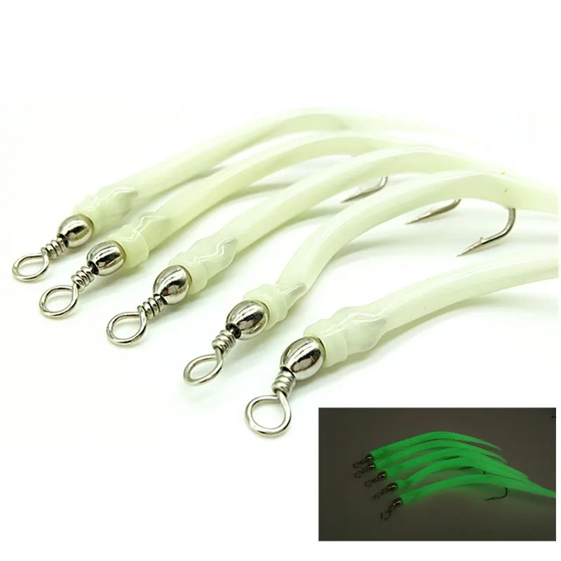 Señuelo de Pesca suave, anzuelo Artificial, anzuelo de anzuelo, tubo de Anguila, 65mm, 120mm, 140mm, 160mm - imagen 4