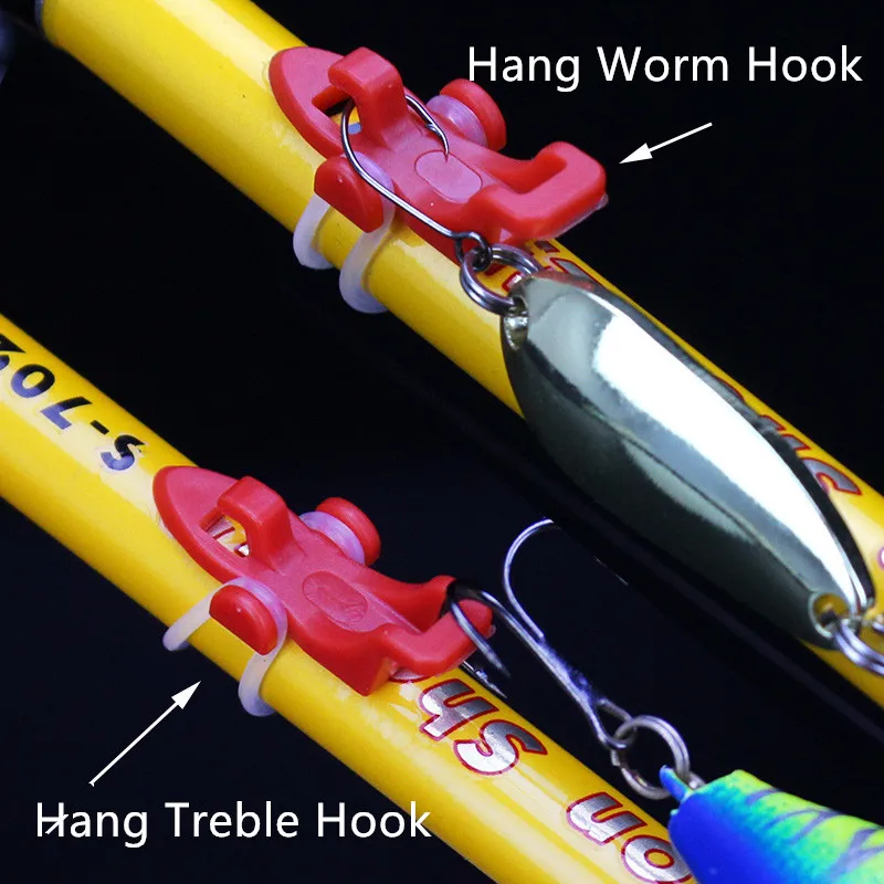Accesorios de pesca, gancho para colgar, Clip para caña, anillo en forma de O, señuelo, aparejos para caña, Clips en forma de coche, anzuelos triples de gusano, lote de 3 combinaciones - imagen 4