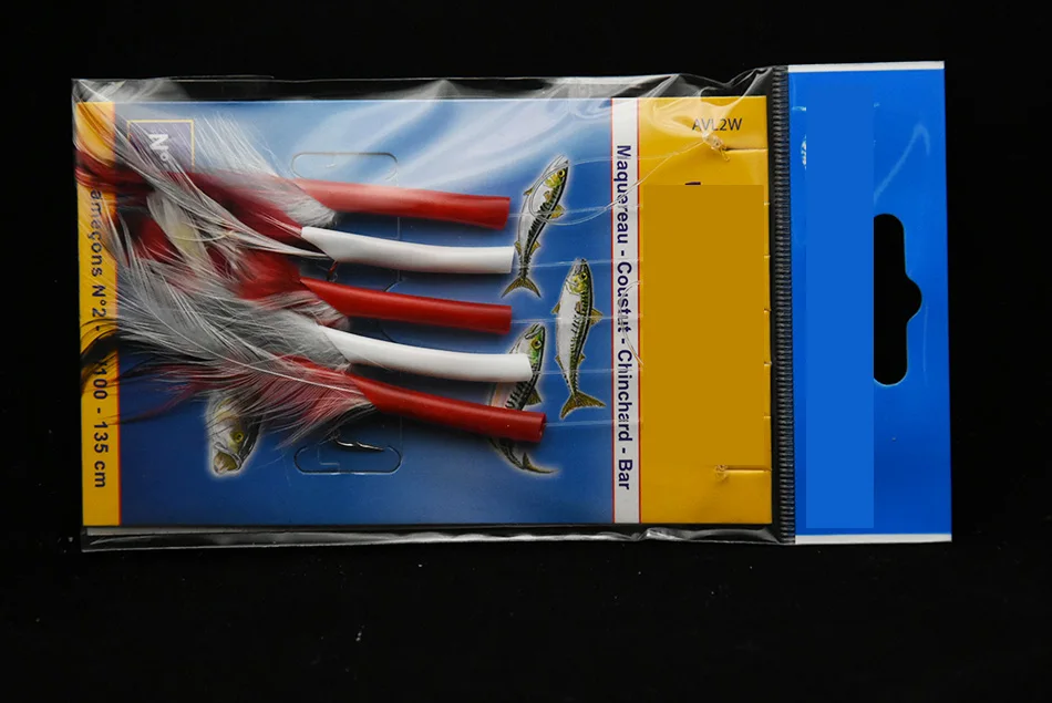 Anzuelo de 2 bolsas de tamaño No.2, aparejo de señuelo de arenque, anzuelos sabiki, aparejo de señuelo, cebo con ganchos de plumas - imagen 3