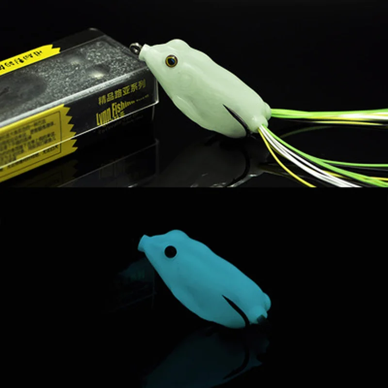 Señuelo de pesca nocturna, ranas, 8g, 12g, señuelos artificiales luminosos, cebo con doble gancho, Kit asesino de pez negro, lote de 2 piezas en oferta - imagen 2