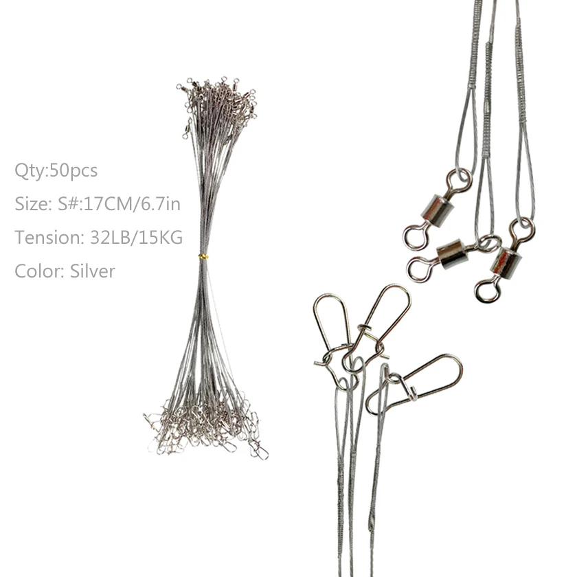 50Pcs Silver17cm32lb