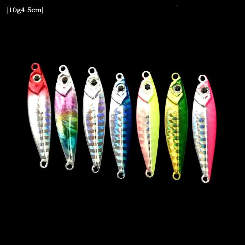 Señuelo de pesca pequeño, anzuelos dobles, tiro a tierra, sacudida lenta, 7-80g, señuelos de Metal Artificial con anzuelos triples de plumas - imagen 5