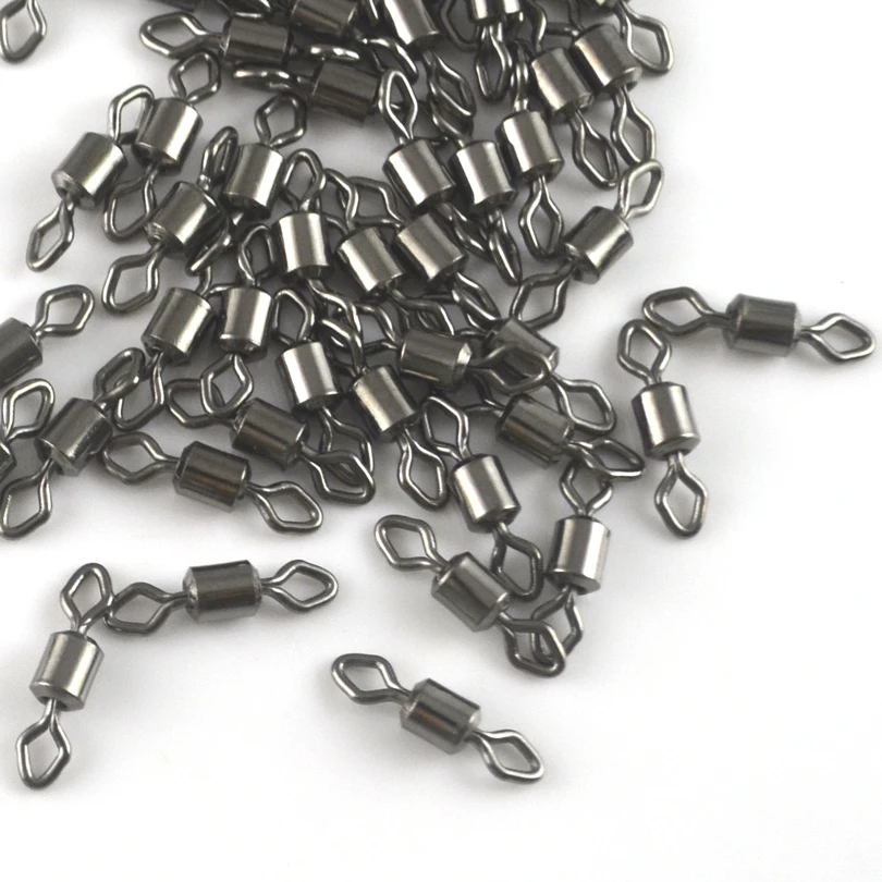 MNFT 200 unids/lote doble diamante ojo giratorio 8 palabras anillos sólidos giratorios cobre + conectores de pesca de acero inoxidable - imagen 3