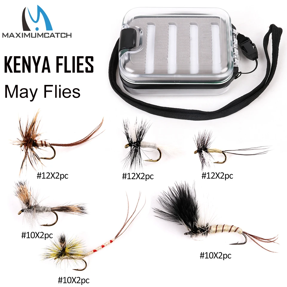 Maximumcatch 12-32 piezas de moscas de Kenia con caja de pesca Hackle seleccionado a mano 9 surtidos moscas - imagen 4