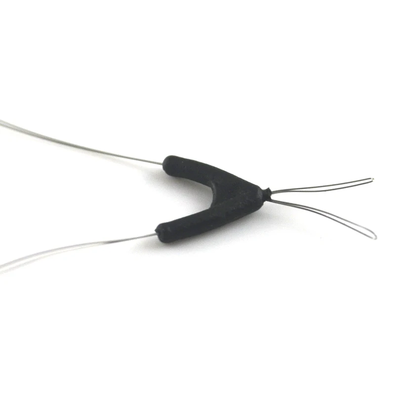 MNFT 50 Uds ganchos dobles línea de pesca dispositivo de bifurcación espacio bifurcación ocho tipos línea de frijol espacial herramienta de atado giratorio - imagen 3