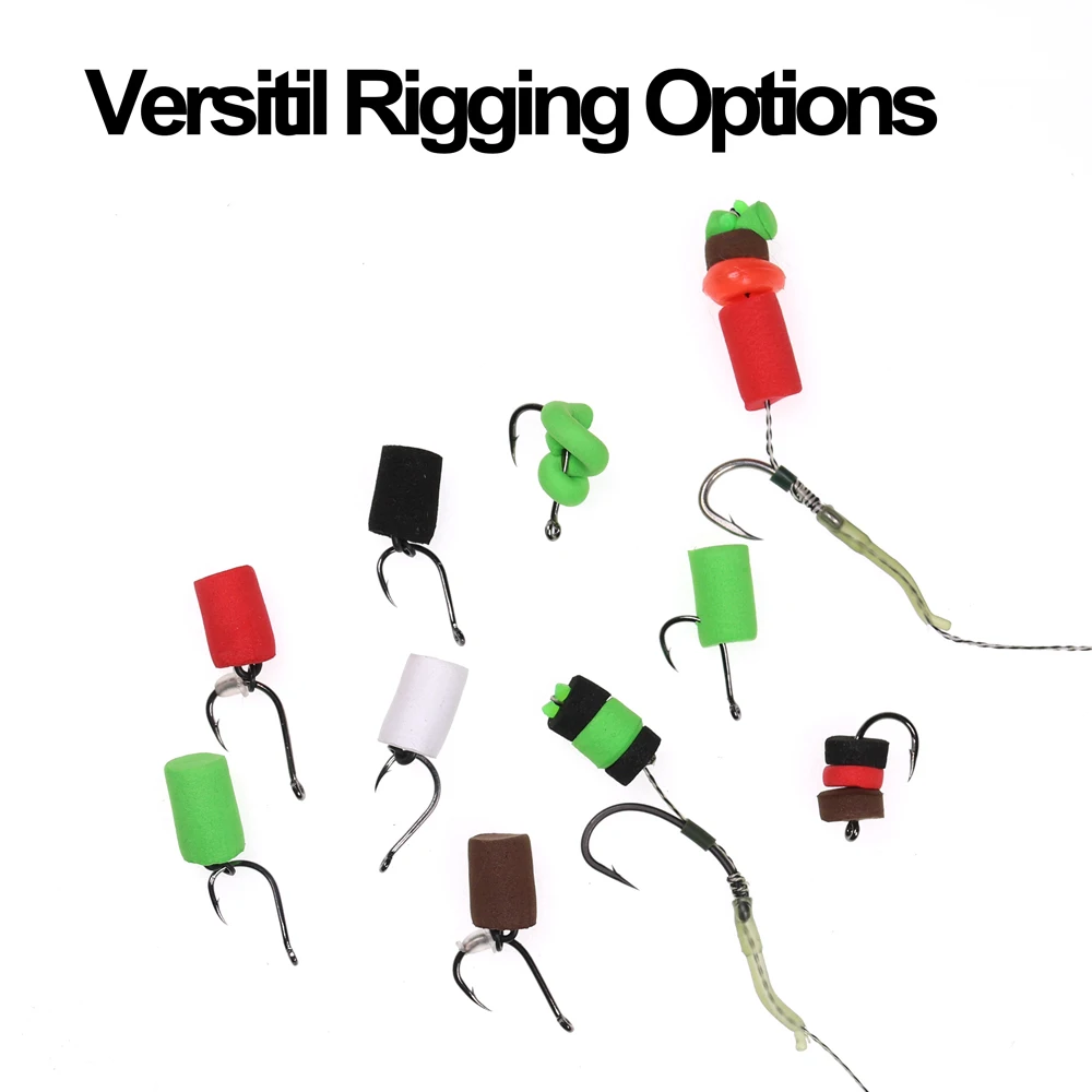 Bimoo-cilindro de espuma para pesca de carpa, 12 piezas, 8mm X 5cm, colores mezclados, Zigrig, palos Pop-Up, aparejo para el pelo, cebo de espuma, amarillo, marrón, verde, negro - imagen 3