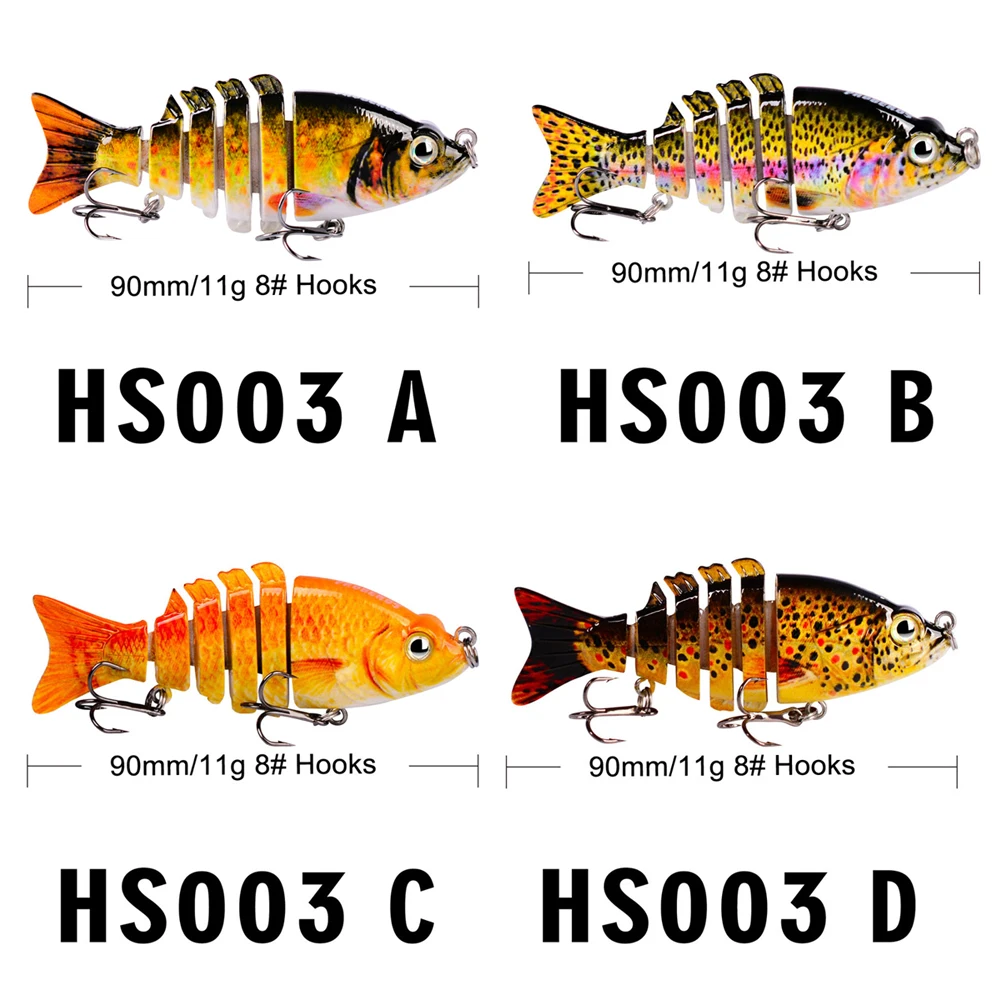PROBEROS-señuelo de pesca Swimbait, aparejos de pesca con gancho de buena calidad, 6-7 secciones, 9-10cm/11-15,5g, 1 unidad - imagen 4