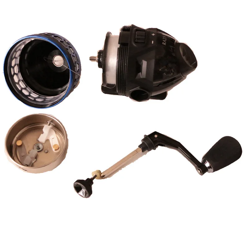 Carrete de pesca con rueda de Metal cerrada RA 25, 1 + 1BB, para caza, tirachinas, tiro con línea de nailon 0,28, 120m - imagen 5