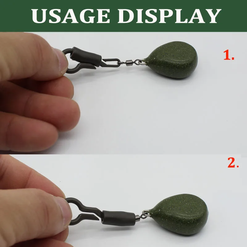 Clips de plomo traseros de 20 piezas y tubo de bloqueo de funda de silicona para pesca de carpa, mangas de pesas de plomo, accesorios para bagre, aparejos - imagen 5