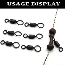 Giratorios Heli-chod tamaño 8 – Ojo grande plomado negro mate para carpa
