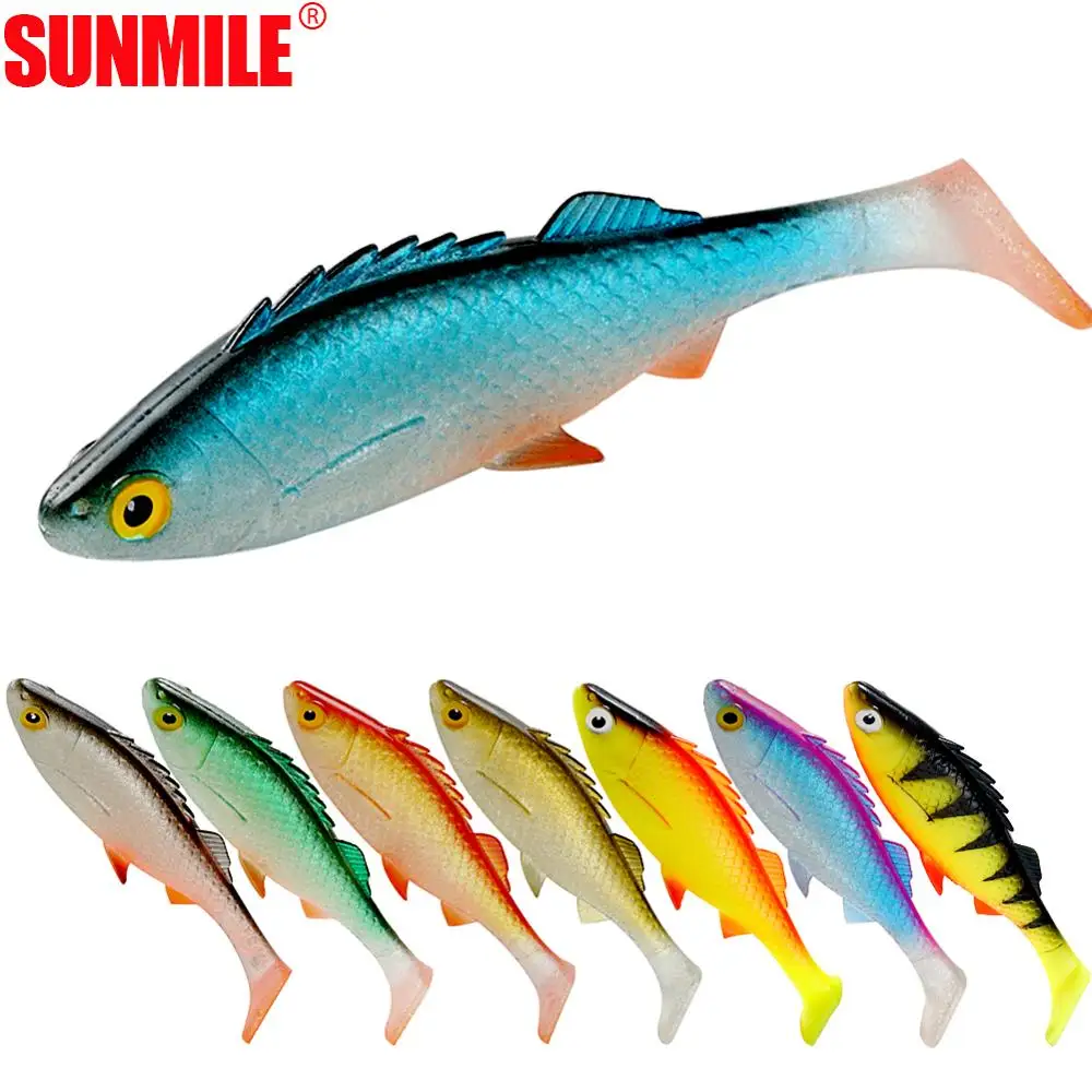 Señuelo de pesca SUNMILE Pike 38g/155mm Big Soft Plastic Shads Swimbaits para aparejo pesca anillas de plástico suave señuelos de cebo suave Perch - imagen 5