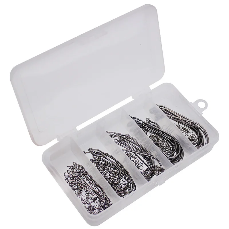 Anzuelo de gusano con puntada de bloqueo, señuelo suave, anzuelos individuales, anzuelo de larva, accesorios de aparejo Texas, lote de 10 piezas - imagen 5