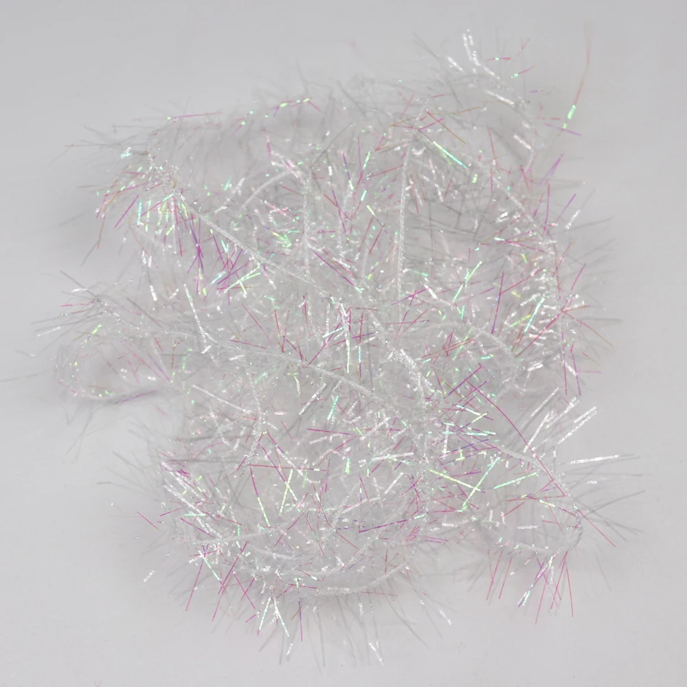 Bimoo, 2 m/bolsa, 2,5 cm de ancho, chenilla de hielo Krystal para atado de moscas Streamer, Material marrón, naranja, Color blanco perla - imagen 4