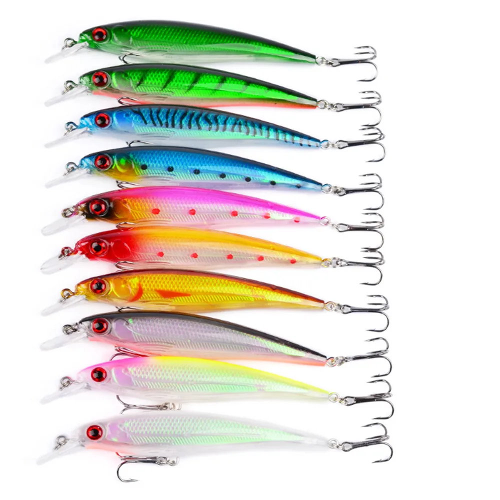 Señuelo de pesca de pececillos, cebos duros láser de 13g/11cm, Wobblers artificiales, Crankbait, aparejos de pesca de carpa, 10 colores disponibles, 1 ud. - imagen 2