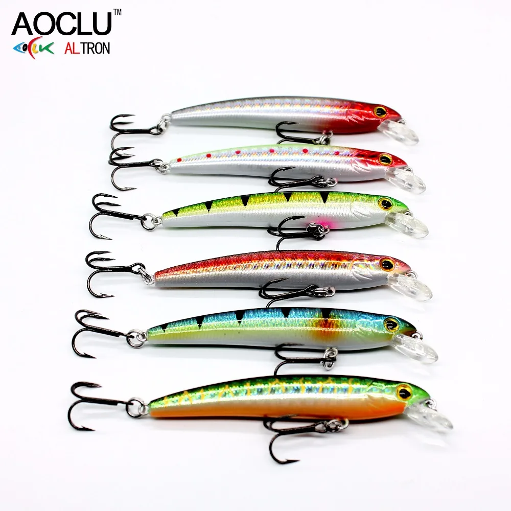 AOCLU-señuelo de manivela Wobbler con aguja que se hunde, anzuelos VMC para barco de roca de playa, trucha de lubina, pesca costera, 70mm, 4,7g - imagen 5