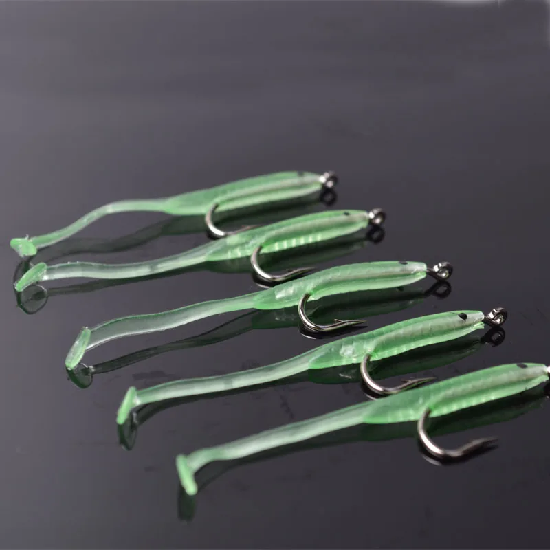 TOMA-señuelo de pesca luminoso con anzuelo, cebo artificial de Anguila pequeña, suave, 6, 8cm, 1g, 2015 unids/lote - imagen 5