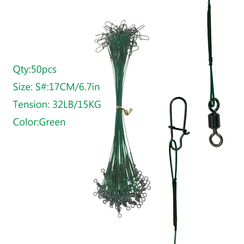 50Pcs Green 17cm32lb