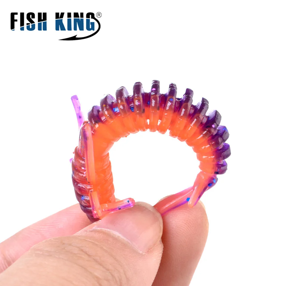 FISH KING-cebo de silicona de 4-10 piezas, señuelo de pesca suave de gusano, olor a 5/7, 6/8, 9cm, Wobblers artificiales, cebo de pesca para lubina y Lucio - imagen 5