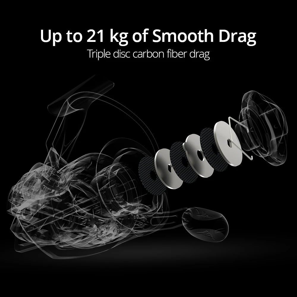 KastKing-carrete de pesca giratorio Megatron, arrastre máximo de 18KG, 7 + 1 rodamientos de bolas, carrete de aluminio, arrastre de fibra de carbono, bobina de pesca de agua salada - imagen 3