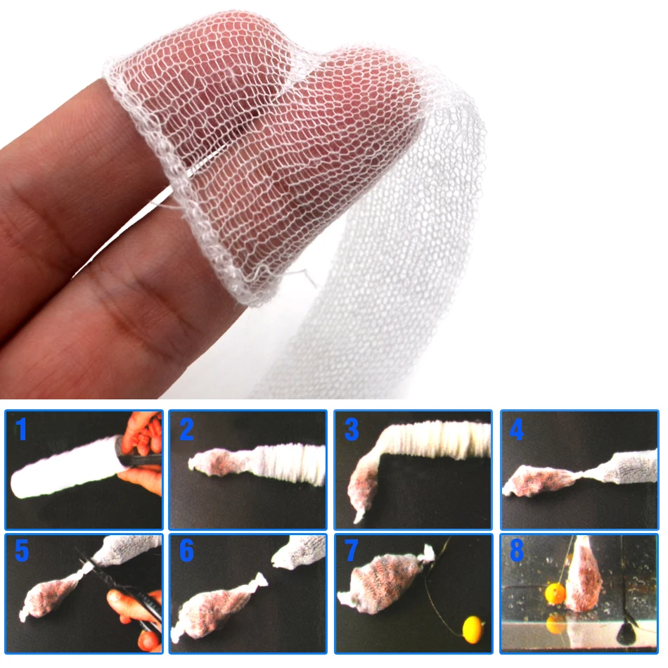 MNFT 4 Uds 37mm * 5m y 25mm * 5m PVA malla de repuesto pesca de carpa bolsa de sujeción de cebo venta al por mayor Dropshipping accesorios de aparejos de pesca - imagen 4