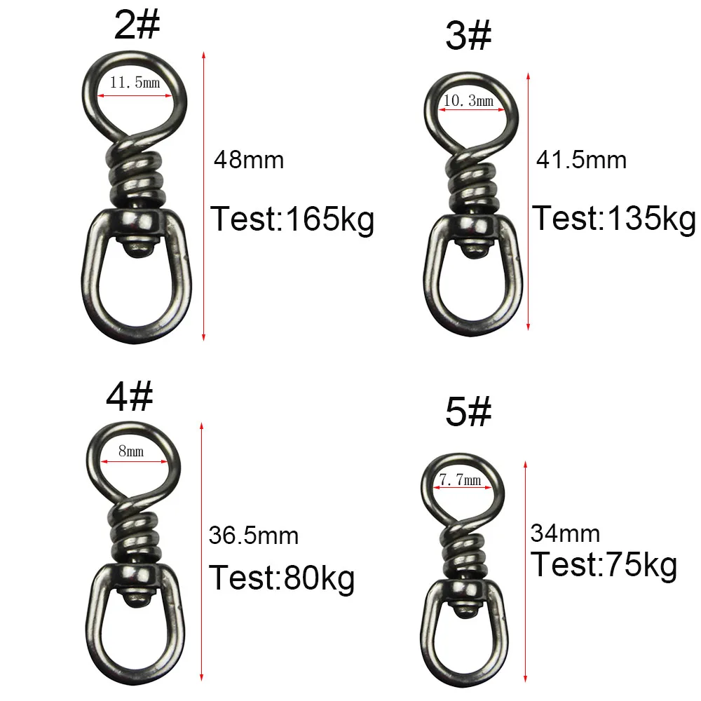 JSM-eslabones de pesca de acero inoxidable, Conector de juego grande para equipo de aparejos de pesca de mar, 165LB-363LB, 15 unids/lote - imagen 2