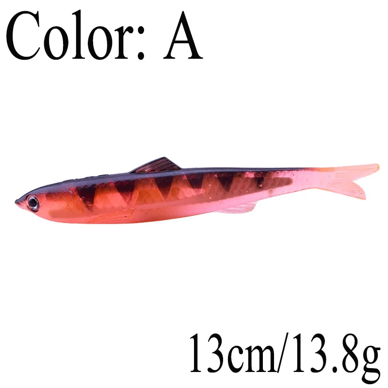 Señuelo de aluminio para Pesca, anzuelo de plástico suave de 13cm/13,8g, Leiqiang, curricán, lubina, pez negro, caballa, aparejos de Pesca, 1 ud. - imagen 5