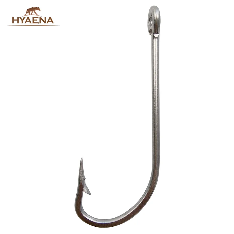 100 unids/lote anzuelo de pesca de acero inoxidable ganchos de agua salada de vástago largo para accesorios de pesca 34007 tamaño 1/0-10/0 - imagen 5