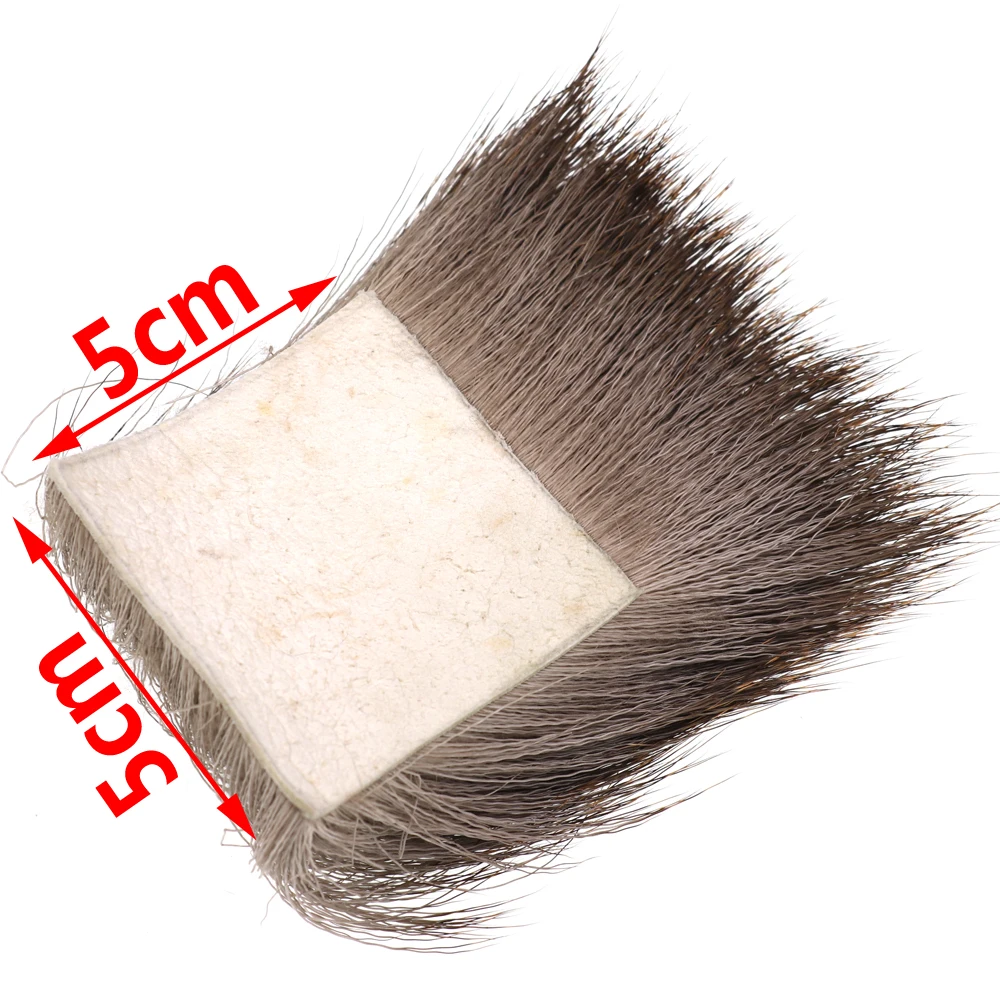 Bimoo-parches de pelo de ciervo para moscas secas, Material para atar moscas, tamaño 5x5cm, Color Natural, 10 Uds. - imagen 5