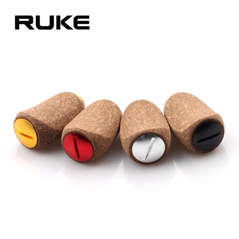 Perilla de mango de carrete de pesca RUKE, perilla de madera suave de goma material para carrete tipo D/S, accesorio de mango DIY incluye arandela de rodamientos - imagen 3