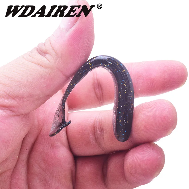 Señuelos blandos de silicona con olor a pez, anzuelos de pesca de 8cm, 3,5g, anzuelo de lubina de doble color, cebo de goma Artificial, aparejos Swimbait, 6 unids/lote - imagen 5