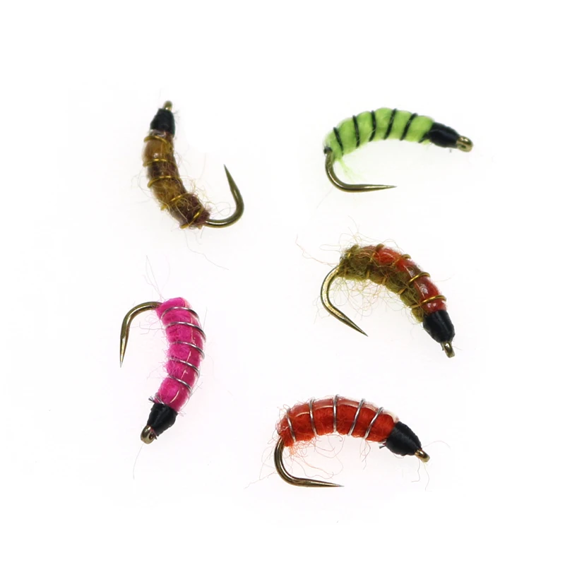 ICERIO-anzuelo de pesca con mosca, 5 piezas, Barbless, Cezch Nymph Scud Caddis, trucha, señuelo de pesca con mosca, cebos #12, anzuelo de mosca sin púa - imagen 3