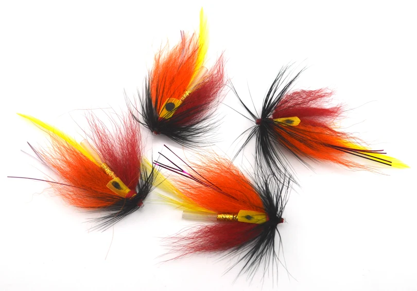 MNFT 4 unids/lote tubo Grizzly sangre naranja pluma pesca moscas pesca mosca seca señuelos para carpa cebo Artificial - imagen 2