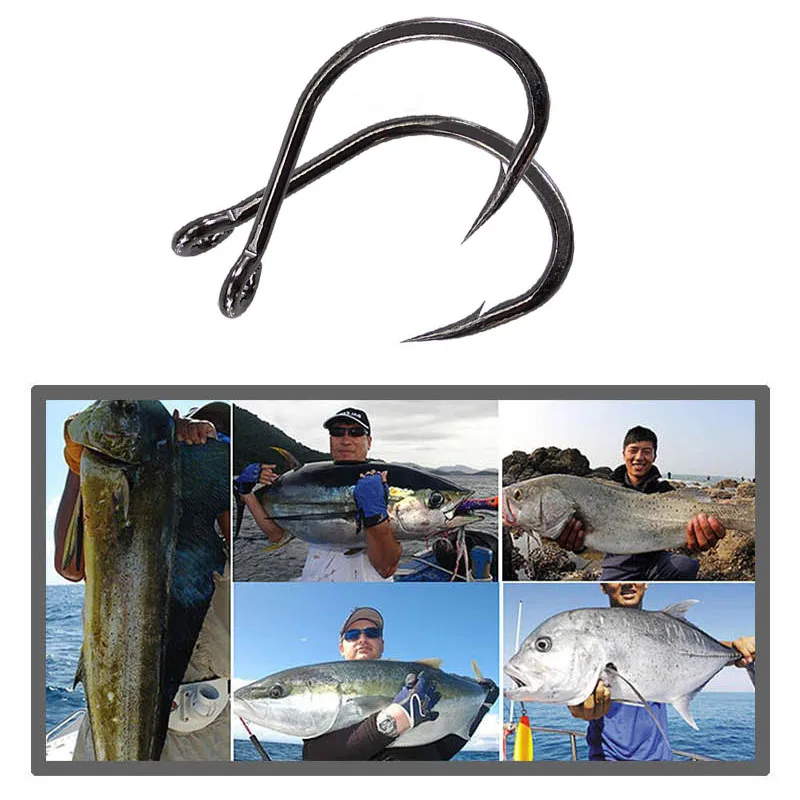 Anzuelo de pesca jigging de metal, anzuelo pirata de gran tamaño con púas y sobrepeso, 1/0 -10/0, 10 unidades por lote - imagen 4