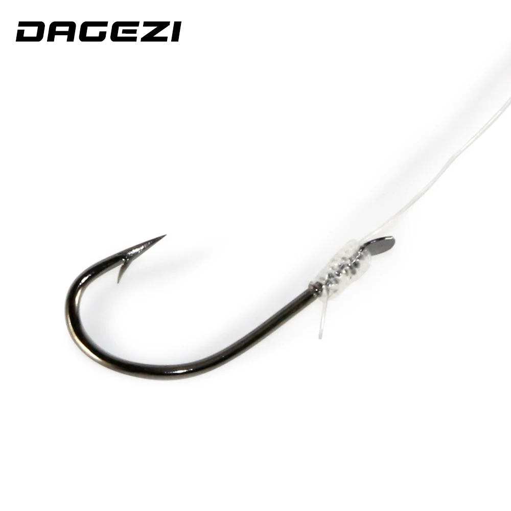 DAGEZI-anzuelo de Pesca de acero con alto contenido de carbono, gancho de 25 piezas con sedal, ganchos de púas, accesorios de aparejos de Pesca, 8-16 # - imagen 4