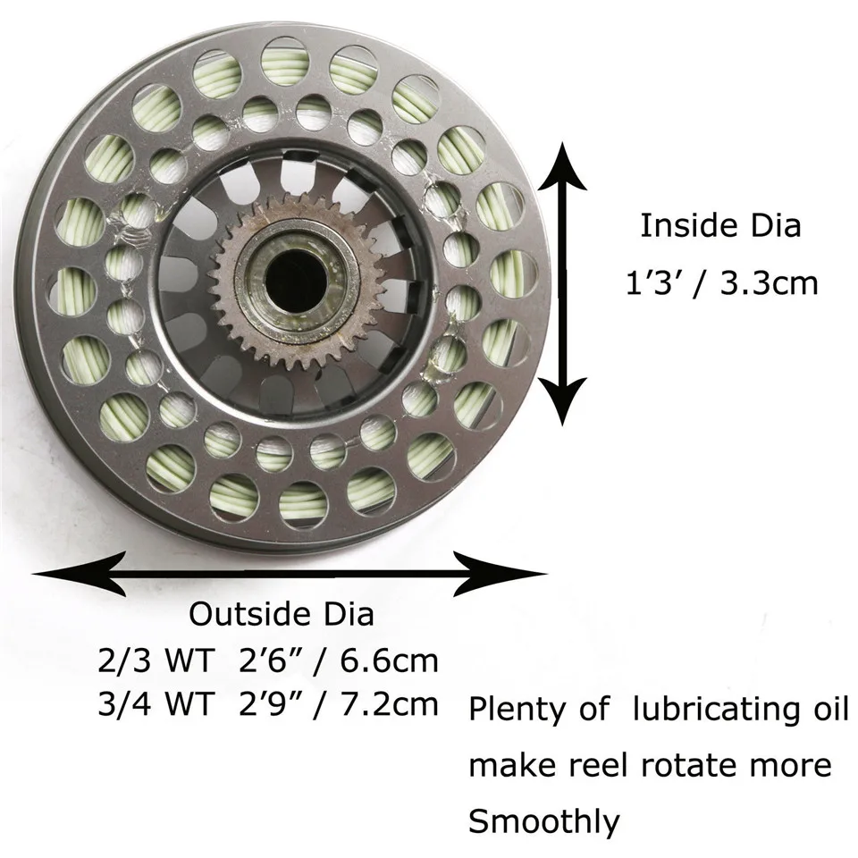 Maximumcatch 2/3/4WT Clicker y trinquete arrastre aluminio clásico plata pesca con mosca carrete de trucha - imagen 5