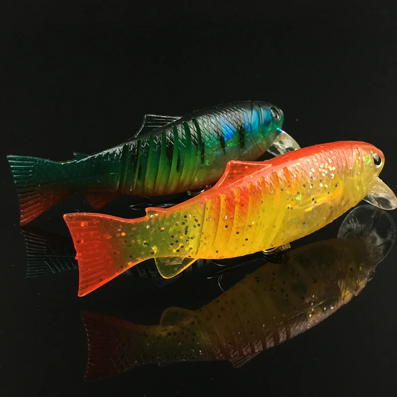 Señuelo de pesca de cola suave de varias secciones, pececillo, cuerpo de pez duro, señuelos artificiales, cebo de 10,5 cm/19g, lote de 2 piezas en oferta - imagen 4