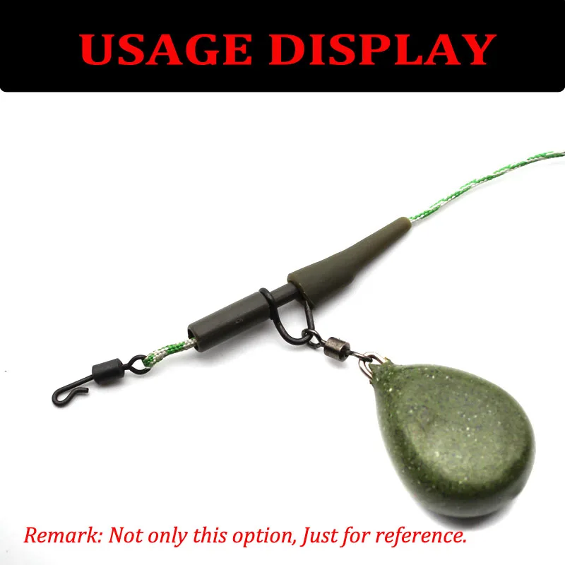 Eslabones de cambio rápido para pesca de carpa, pieza de cuerpo largo en forma de Q, Color negro mate, tamaño 8, 100 unidades - imagen 5