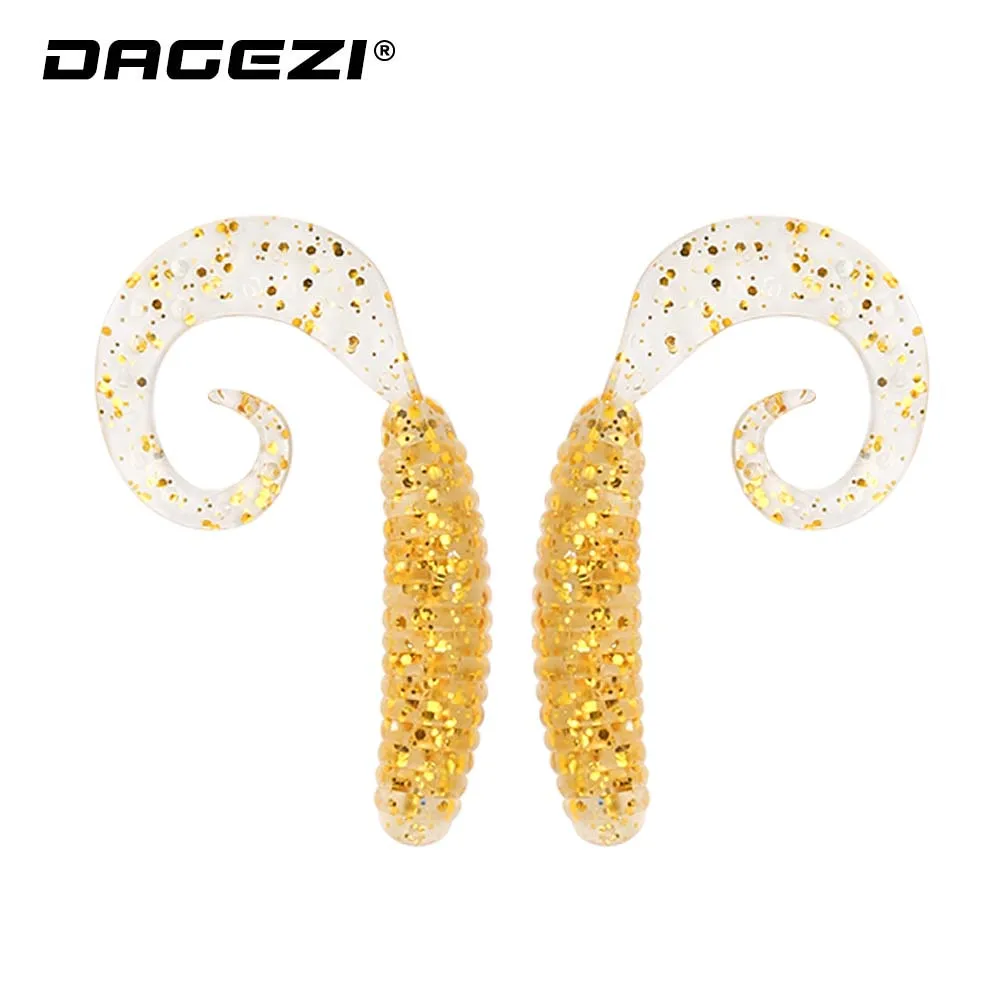 DAGEZI-señuelo de pesca suave, 2g/4cm, gusano suave luminoso, gusano de cola única, cebo suave, aparejos de pesca de carpa, 3 unids/lote - imagen 3