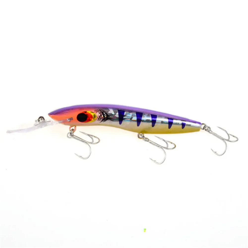 Señuelos de pesca Minnow, 1 Uds., 16cm, 24,7g, buceo profundo, Crankabit Artificial de plástico, Wobbler, anzuelos triples, lubina, aparejos de pesca - imagen 4