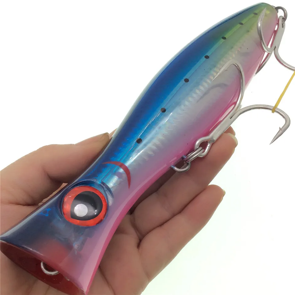 Señuelo de pesca Noeby popper, señuelo popper grande con sonido fuerte de 200/160/120mm para pesca de lubina, pez azul, atún popper con anzuelo VMC - imagen 5