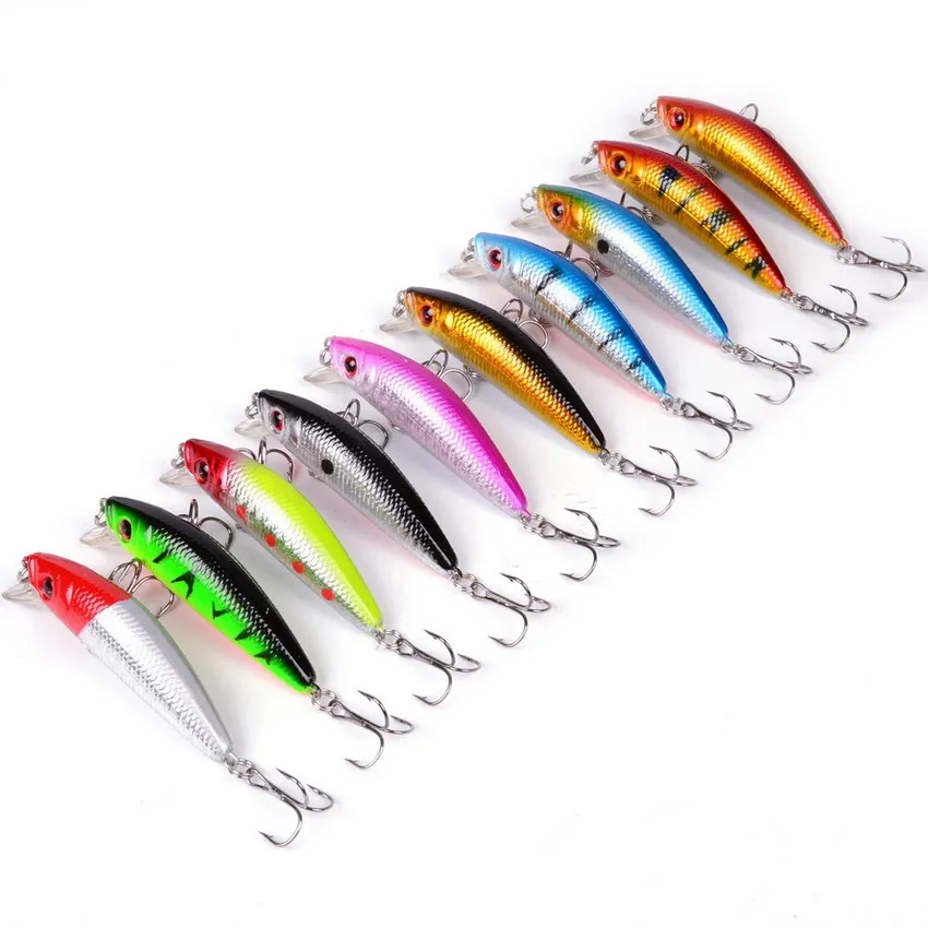 Aorace-señuelo de pesca Minnow, 70mm, 8g, ojos 3D, Crankbait wobbler, cebo duro de plástico Artificial, aparejos de pesca - imagen 2